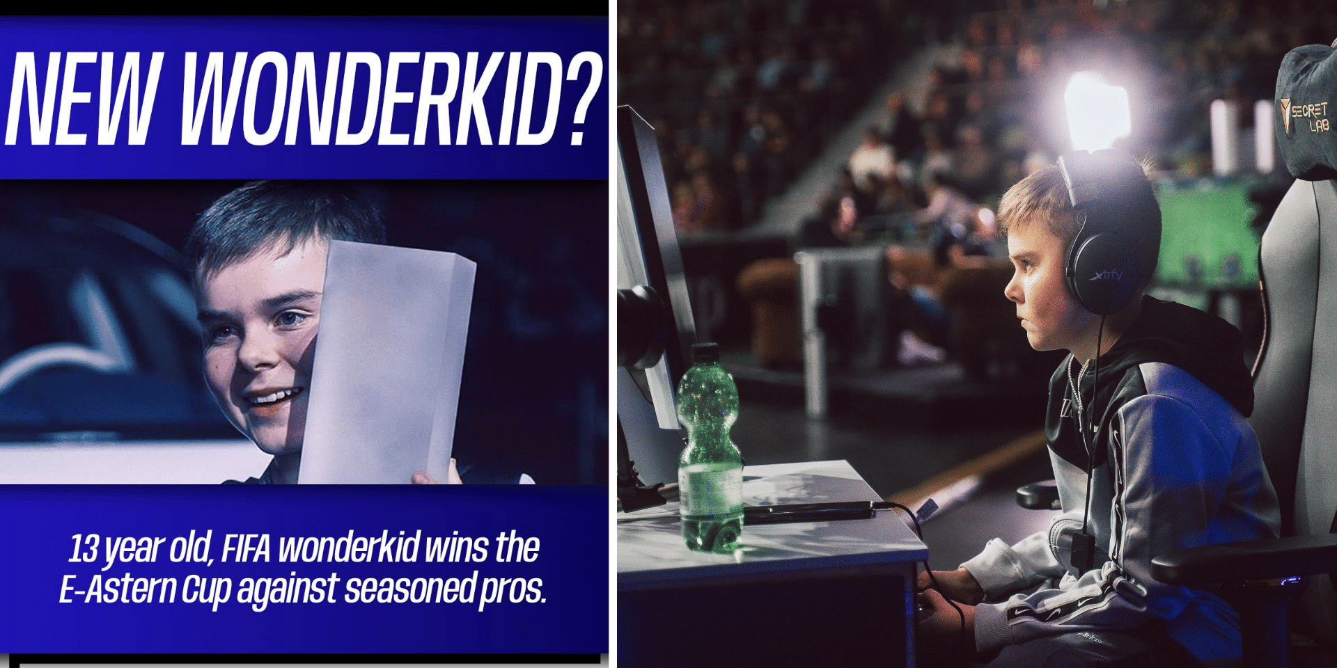 RobertBrysikEAFCEsportsWunderkind Zu sehen ist das Esports Wunderkind Robert Brysik wie er auf dem E-Aster Cup EA FC spielt und die FIFA ihn als Esports Wonderkid bezeichnet.