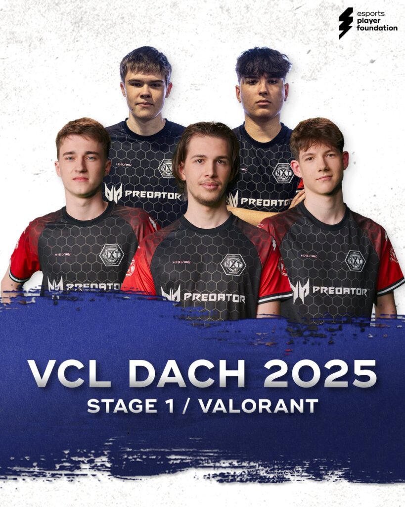 XPERION NXT Valorant Team - Die 5 professionellen Spieler des Teams werden vorgestellt. Sie spielen in 2025 in der höchsten Spielklasse Deutschlands, der VCL